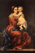 MURILLO, Bartolome Esteban Virgin and Child with a Rosary sg oil painting on canvas